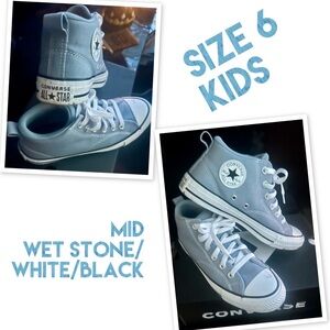 Converse Kids' Mid Sneakers - White and Black